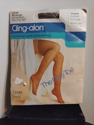 2 pares de medias ligeras vintage Sears Roebuck Cling-alon Sandpiper Foto 1 de 4