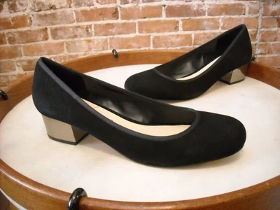 Sole Society Jocelyn Black Suede Block Heel Pump 5 NEW - Image 1 of 3