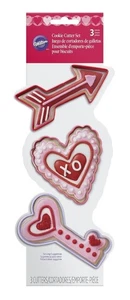 Wilton Metal Arrow Heart Key 3 Piece Cookie Cutter Set, Multicolor - Picture 1 of 4