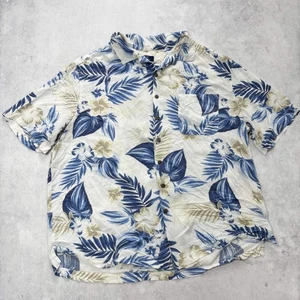 Hawaiian Shirt Mens XXL White Floral Aloha Short Sleeve Rayon (E) - Picture 1 of 6