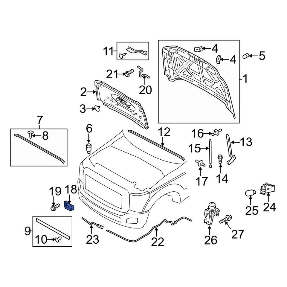 For Ford F-250 Super Duty 2011-2016 Ford BC3Z16700A Front Hood Latch - Imagem 1 de 1