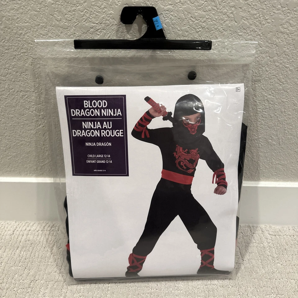 Новый кровавый дракон ниндзя костюм себя карнавальный костюм вверх Хэллоуин ребенка L костюм - Изображение 1 из 4