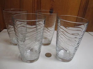 4er Set Libbey Orbita Klarglas 16 Unzen Eistee Kühler Becher Wirbel - Bild 1 von 6