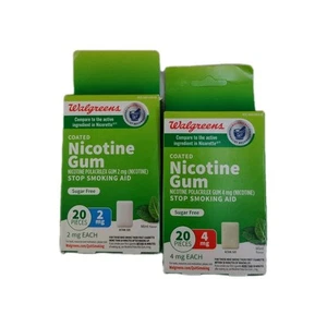 Walgreens Nicotine Gum Mint Flavor Compare To Nicorette 2 Mg & 4MG 40 Total - Picture 1 of 1
