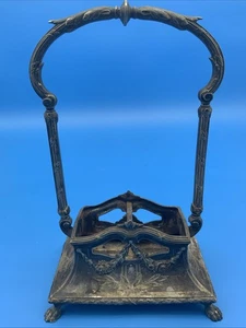 Antique French Silver Minerva 10” Cruet Holder With Glass Cruets - Picture 1 of 24