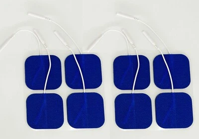 2"x2" Blue Cloth Self-Adhesive Electrodes Reusable TENS/EMS Pads - 8 Pack - Image 1 of 4