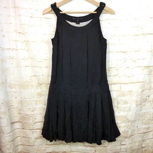 Marc by Marc Jacobs Dress Womens Size 6 Black Pleated Silk Drop Waist Lined Mod - Picture 1 of 11