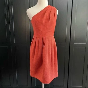 Halston Heritage rostorange One-Shoulder-Cocktailkleid Größe 6 - Bild 1 von 12