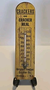 vtg wooden Thermometer Original trenton cracker co Trenton NJ New Jersey working - Picture 1 of 10
