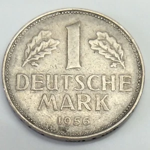 1956D West Germany One 1 Bundesrepublik Deutschland Mark Nickel Coin G603 - Picture 1 of 4