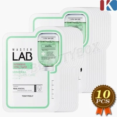 TONYMOLY Master Lab Mask Sheet 19g x 10pcs Mineral Vital Skin Mask Sheets New - Image 1 of 4