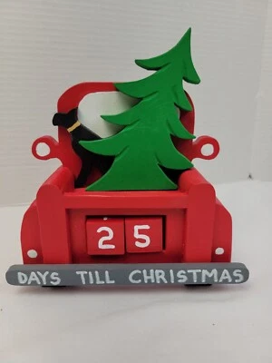 DAYS UNTIL CHRISTMAS Countdown Red Truck Black Lab Blocks Day Tracker  P7 - Image 1 of 4