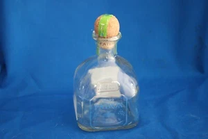 LEERE 750 ML PATRON SILBERFLASCHE MIT KORKEN ZUM BASTELN - Bild 1 von 3