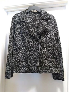 Notations - Womans Large Jacket,Gray w/Black print, Zip up,pockets w/zipper, - Picture 1 of 7