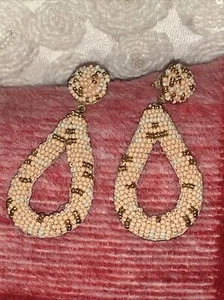 Indianer Stamm Samen Perlen Zuni Gold Ohrhänger BRANDNEU❤️tb - Bild 1 von 4