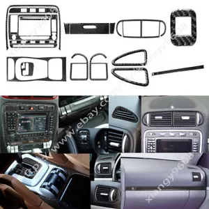 23Pcs Carbon Fiber Interior Full Set Trim Kit For Porsche Cayenne Sport 2003-10 - Foto 1 di 12
