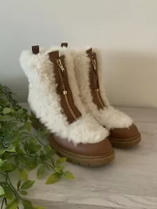 COACH LEONA SHEARLING LUG SOLE BOOTS 10 - Picture 1 of 6
