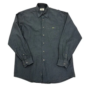 Lacoste Hemd Kariert Navy Herren M Relaxed Fit Langarm Button Down 100% Baumwolle - Bild 1 von 13