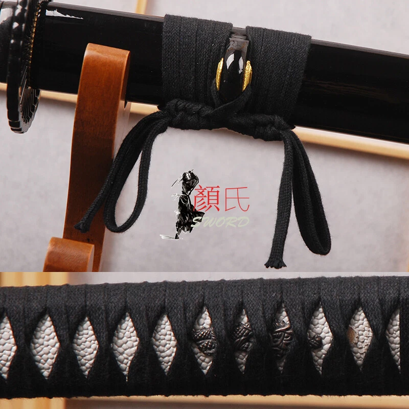 Cordón de envolver Ito Sageo de algodón negro 4 m para espada samurai japonesa Katana Tsuka  Foto 1 de 4
