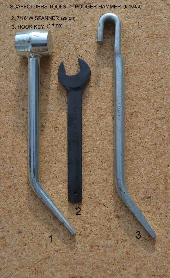 SCAFFOLD TOOLS, HAMMER, SPANNER, PODGER HOOK KEY - Image 1 of 1