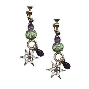 Mariana Earrings Gorgeous Cyclamen Opal, White Opal, & Marbled Stone Austrian... - Picture 1 of 3