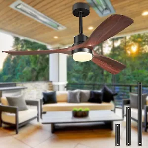 Forrovenco Ceiling Fan with Light Remote 52 Inch Indoor Outdoor 3 Blade Quiet - Picture 1 of 7