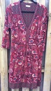 Monsoon Dress Size 14 Ethnic Print Boho Hippy Jersey Stretchy - Picture 1 of 2