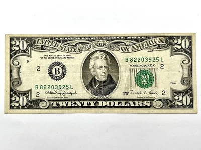 Series 1990 Jackson Twenty Dollars $20 United States Federal Reserve Note FRN - Image 1 of 4