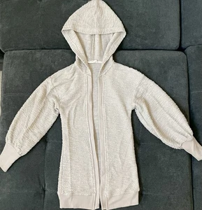 Mia Joy Girls 8 Hooded Open Cardigan Beige - Picture 1 of 10