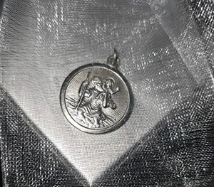 Vintage 925 Sterling Silver Necklace St Christopher Pendant Men’s Womens - Picture 1 of 5