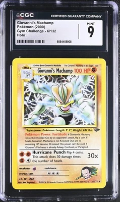 CGC 9 MINT Giovanni's Machamp 2000 Gym Challenge 6/132 Holo Rare Pokemon Card - Image 1 of 2