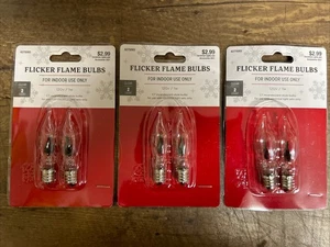 3 Packs -6 Bulbs Flame Tip 1W Flicker Bulbs, Clear - Picture 1 of 3