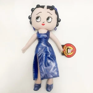 BETTY BOOP Plush Stuffed Doll 15"Blue Dress 2016 Kellytoy Clean W Tags FAST SHIP - Picture 1 of 2