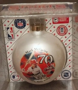 Mark McGwire Home Run King 70 Ornament Glass Christmas Tree Bulb New In Box Vtg - Picture 1 of 4