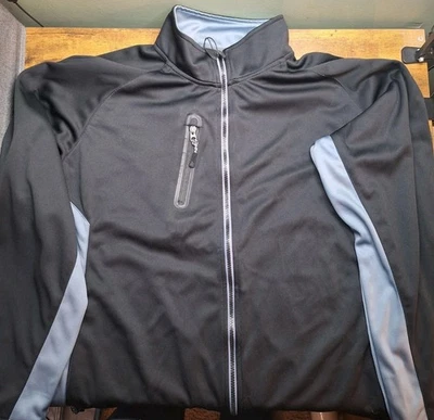 Zero Restriction Airflow Color Block Zip Up Golf Jacket, Men's 2XL Black/Grey - Image 1 of 4