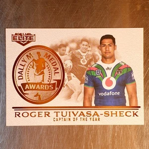 2021 NRL Elite Roger Tuivasa-Sheck Dally M Medal Card DM 17/18 Warriors - Picture 1 of 2