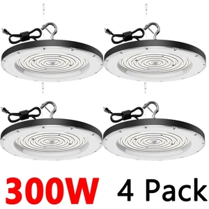 4 Pack 300W UFO LED High Bay Light Shop Lights Industrial Factory Warehouse Lamp - Picture 1 of 7