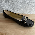 Coach Orissa Women’s 8 B Loafers Patten Leather Black Flats Slip On Embellished