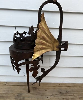 Gothic Style Iron Pricked Wall Sconce Hand Forged “Super Cool” - Image 1 of 4