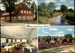 Postal OLLSEN b. Harburg Gasthaus Zur Eiche años 50/60 mapa con varias imágenes sin gel. - Imagen 1 de 1