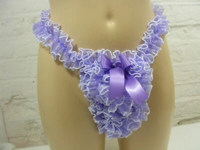 Bragas de encaje con volantes sissy tanga cadena g lencería para hombre tanga bragas todas las tallas  Foto 1 de 4