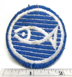 Vintage Ichthys Jacket Patch Fish Religious Symbol Felt 1970's Retro - Picture 1 of 3