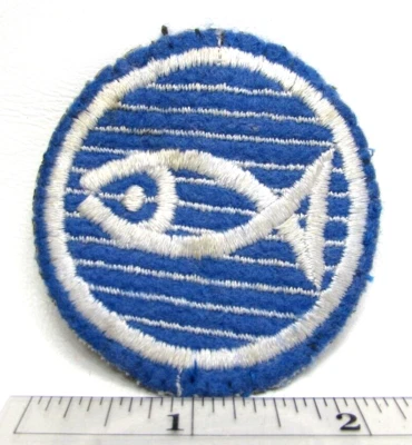 Vintage Ichthys Jacket Patch Fish Religious Symbol Felt 1970's Retro - Image 1 of 3