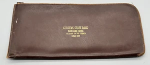 Borsa da banca in pelle anni '30 Conmar pochette con cerniera Oakland Iowa Stato cittadino! - Foto 1 di 7