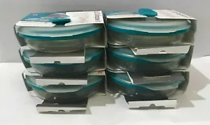 Collapse-it 6-Pc Silicone Food Storage Containers 1.5-Cup Blue Round Set Kitchen - Picture 1 of 9