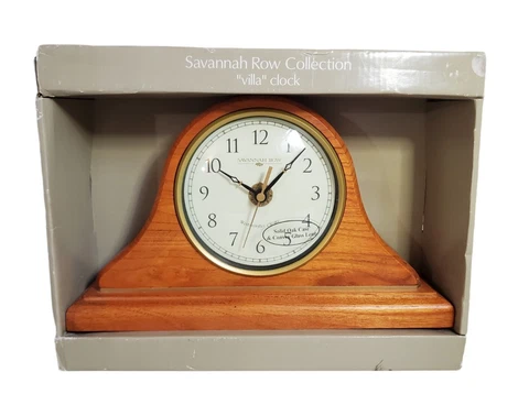 SAVANNAH ROW Westminster Chime Mantle Clock Solid Wood Battery Powered NEW NIB Cover