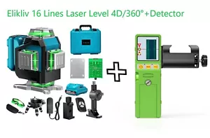 Laser Level 360 Self Leveling, 200Ft Green Laser Level Lines Tool+Detector - Picture 1 of 10