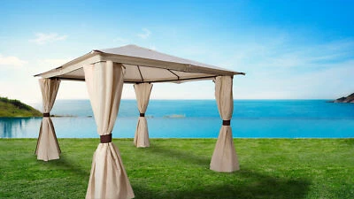 Gartenpavillon Pavillon Metall VENEZIA 3x3 Meter Plane wasserdicht, naturfarben - Bild 1 von 4