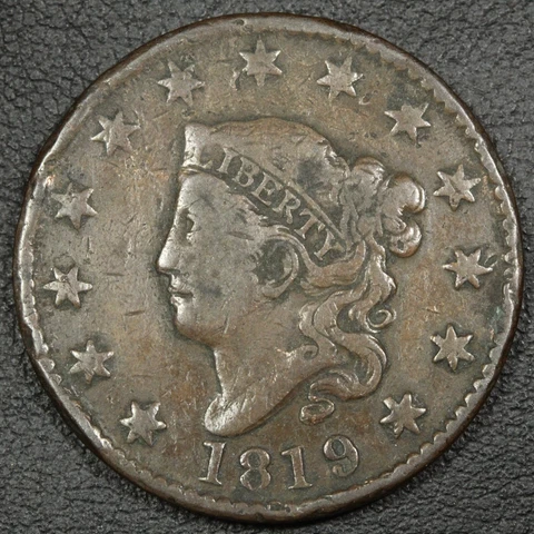 1819/(8) Large Date Coronet Matron Head Copper Large Cent Cover