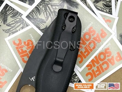 PACIFIC SONS Titanium Deep Carry Pocket Clip For Spyderco Shaman - Black